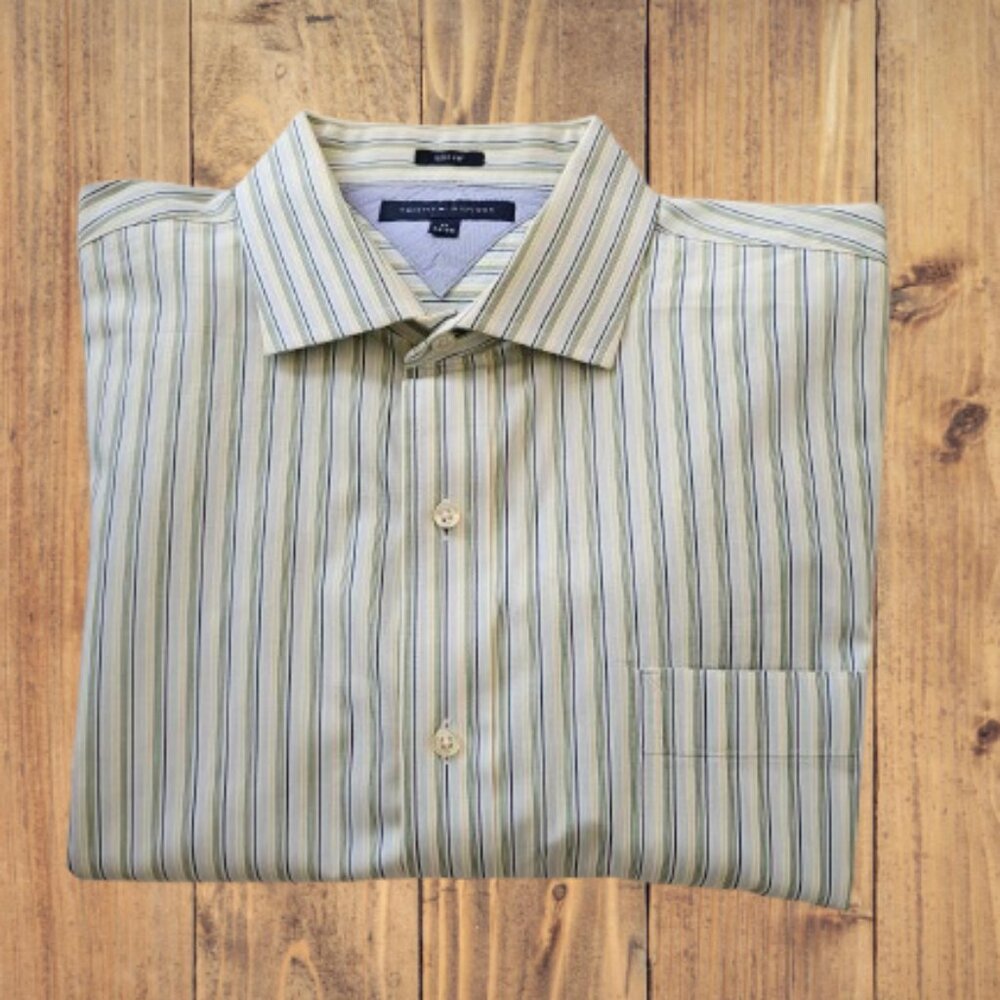 TOMMY HILFIGER SLIM FIT MEN'S LONG SLEEVE DRESS SHIRT - SIZE 17 (34/35)